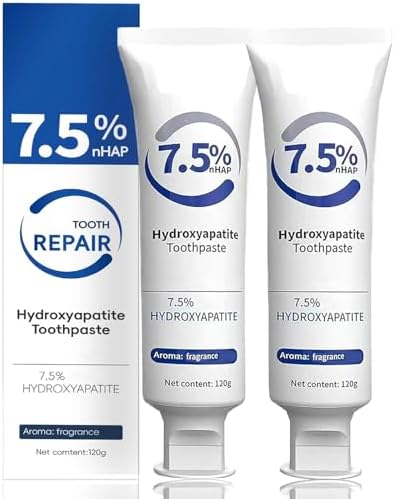 Hydroxyapatite Toothpastes for Enamel Protection and Tooth Strengthening, Gentle and Effective Formula, Fluoride-Free Formula for Sensitive Teeth, Use for Oral Health (2pcs)