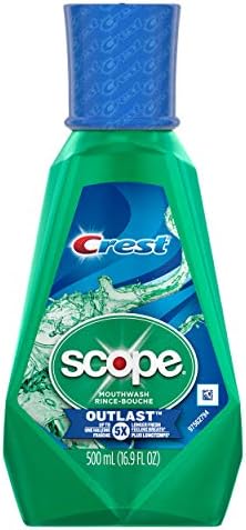 Crest Scope Outlast Mouthwash Long Lasting Peppermint, 3 Pack (33.8 Ounce)