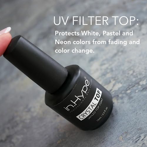 IN.HYPE Gel Top Coat UV/LED Cured (Crystal Top) with UV filter - No wipe