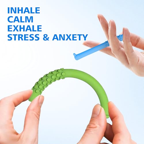 Chewable Breather Quit,3PCS Chewable Essential Oil Breath Stick,Chewable Breather Stick with Essential Oil for Aromatherapy on The Go Natural Focus