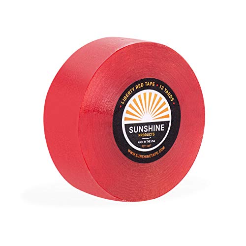 Daily Wear Hair System Double Sided Tape Roll 1-14 Day Hold - 1" x 12yds - Liberty Red Liner Wig Tape - Doublesided Ultra Hold Hair Tape for Wigs, Toupee, Hair Systems