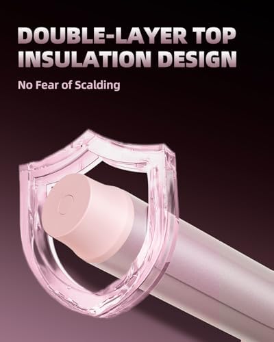 Large Hair Curling Wand, 1.6 Inch Big Barrel Curling Iron, 40 Million Ionic Ceramic Curler with 3 Temp, Auto Shut-Off, Long Barrel Curling Wand for Long Hair, Dual Voltage