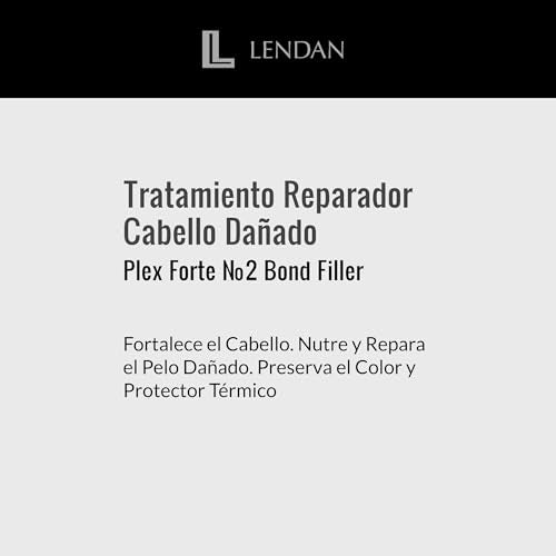 Lendan - Damaged Hair Repair Treatment - Plex Forte Nº2 Bond Filler - 200 ml - Strengthens Hair - Nourishes and Repairs Damaged Hair - Preserves Color Longer - Heat Protector