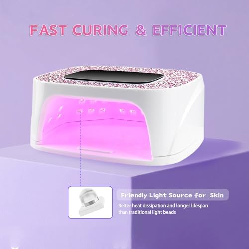 Cordless Nail Lamp 168W Rechargeable UV Light for Gel Nails LED Nail Dryer with 4 Timer Modes Perfect for Salon and Home Use Portable Cordless Design Continuous Use Up to 4-5 Hours