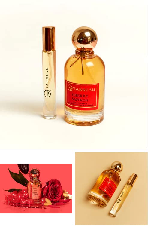 CHERRY SAFFRON Eau De Parfum| Handmade Fragrance Unisex for Women and Men|Clean & Natural Ingredients|Vegan based with notes of Pure Saffron & Cherry(TRAVEL SIZE 10 ML/0.33 OZ)