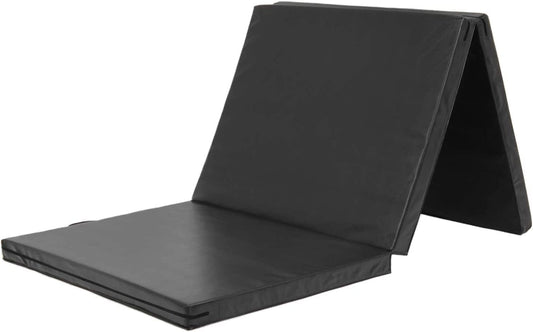 KaRaDaStyle Gymnastics Mat 3-Folding Stretch Mats 71"x31"x2" Exercise Muscle Training Children Play Horizontal Bar Mat Yoga Sports Soundproof Home Use (Black/3-fold)