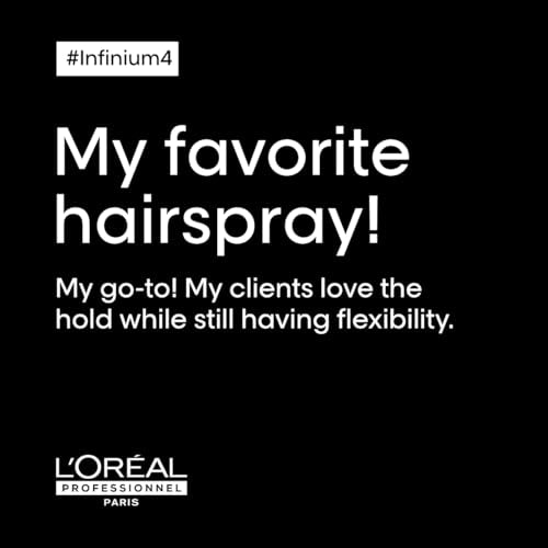 L'Oréal Professionnel Paris Infinium 4 - Strong Hold Hairspray For Natural Feel and Shine, Reduces Frizz Without Stiffness, For All Hair Types