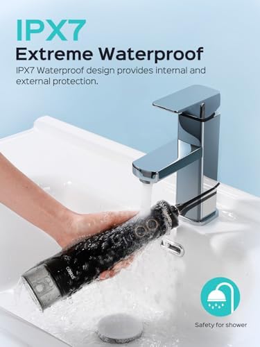 COSLUS Portable Water Flosser for Teeth: 10 Pressure Settings Professional Water Dental Pick for Orthodontic, Braces & Sensitive Gums - Cordless for Travel Use, for Adults Teens, BPA-Free, W40(WFP14)