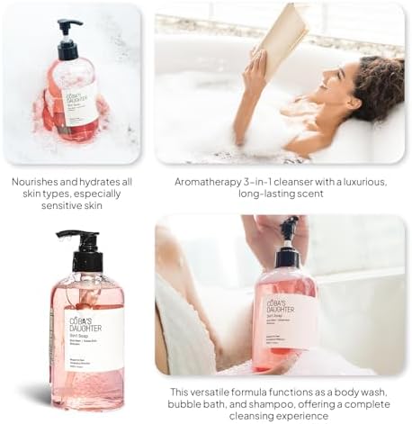 COBA'S DAUGHTER Grapefruit Peel & Eucalyptus Globulus 3-in-1 Soap | Body Wash, Bubble Bath, Shampoo | Cleanse, Nourish & Soften Skin with Inulin & Seaweed Extract | (16.9oz)