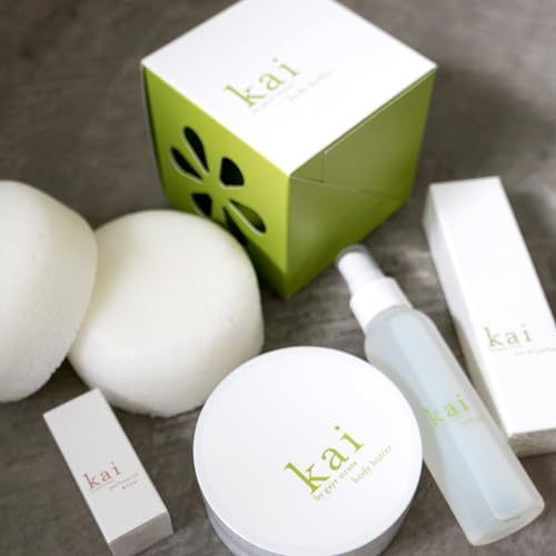 kai Body Buffer, 2 Count, Innovative Bath sponges That Gently exfoliates Skin While Cleansing The Body with a Fresh + Clean Gardenia Scent, Vegan, Cruelty Free, Made in The USA