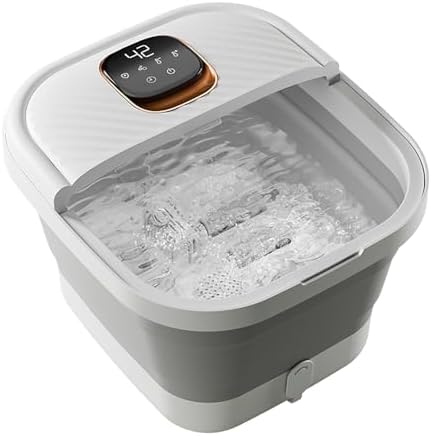 Collapsible Foot Spa with Heat, Touchscreen, Foldable Foot Bath Massager with Temperature Control, Foot Massage Rollers, Pedicure Spa for Home, Office, Relaxation, Gift for Men & Women