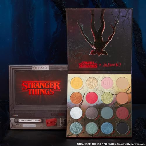 ColourPop x Stranger Things Chapter One Eyeshadow Palette - Retro Makeup Palette with Matte, Metallic & Pearlescent Finishes - Buildable & Blendable Formula with Long-Lasting Pigment (0.5 oz)