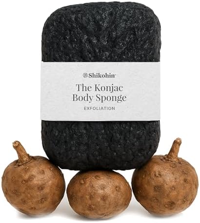 Konjac Body Sponge: Natural Exfoliating Shower Sponge from Konjac Root - Gentle Daily Body Cleanser for Radiant Skin - Vegan, Cruelty-Free, Made in Japan - Suitable for Sensitive Skin