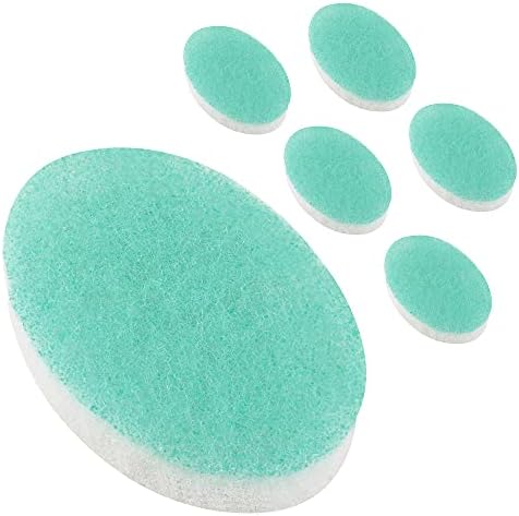 Impresa Double Sided Body Sponge - Scrub Sponge 6 Count White & Blue Puff Pads - Buff Puff Style Exfoliating Pads for Dead Skin & Dirt Removal