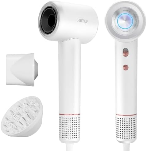 High Speed Hair Blow Dryer｜Professional Salon Grade Air Speed, Negative Ion Hair Care｜Quiet Design｜Suitable for Thick Hair/Styling with Nozzle & Diffuser, Long Motor Lifespan