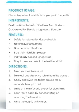 JJ Care Disclosing Tablets for Teeth- 102 Count, Individually Wrapped Plaque Disclosing Tablets for Kids Brushing Teeth, Grape Flavored Plaque Remover, Dental Care for Brushing