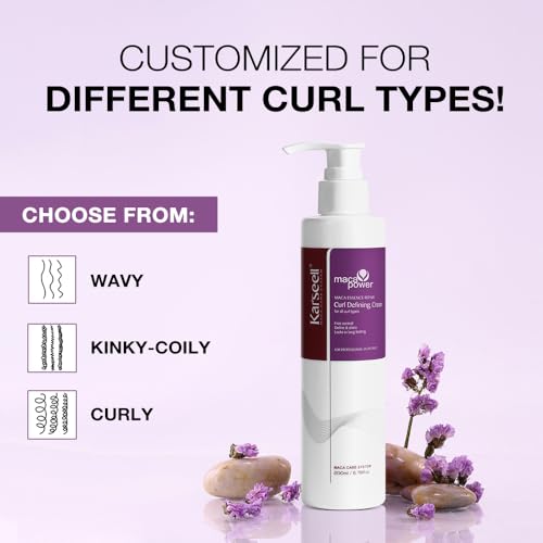 Karseell Curling Perfection Curl-Defining Cream essence repair All Curl Types & Hair Textures, Paraben-Free, 200ML（6.78oz）