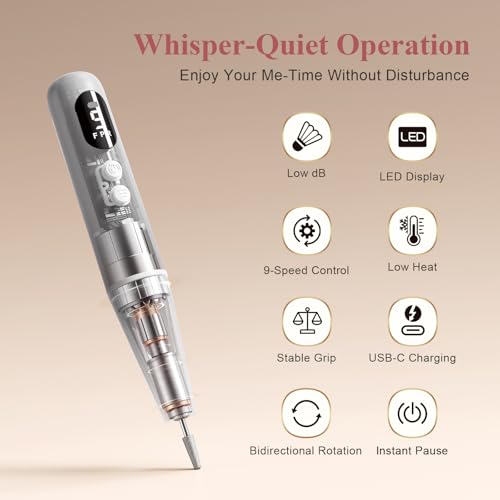 Cordless Nail Drill Professional, Electric Nail File Wireless for Gel Acrylic Dip Powder, Portable Nail Drill Tool for Women, Rechargeable Gel Polish Remover, Manicure Pedicure Polishing Set(White)