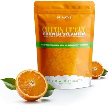 Citrus Grove Scented Shower Steamers - Aromatherapy Shower Tablets, Dermatologist Approved, Pack of 14