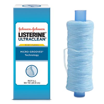 JJO Listerine Ultra Clean Floss 90Yd Spool Ea (No Dispenser)