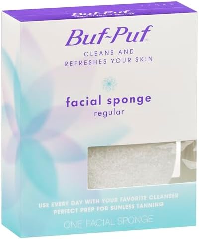 Buf-Puf Facial Sponge, Dermatologist Developed, Removes Deep Down Dirt & Makeup That Causes Breakouts and Blackheads, Reusable, Exfoliating, White, 10 Count