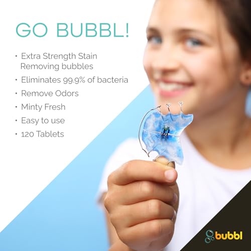 Bubbl 120 Tablet Retainer Cleaner for Invisalign Wire Retainer Cleaner Night Guard Cleaner and More Remove Odors and Stains for Cup or Ultrasonic Cleaners 4 Month Supply