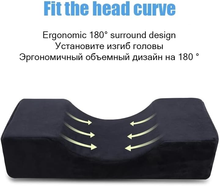 Lash Pillow Neck Support Eyelash Pillow Soft Grafting Eyelashes Memory Foam Eyelash Extension Pillow Makeup Salon with Pocket (Pink)