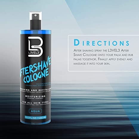 L3 Level 3 After Shave Spray Cologne - Softens Skin - Refreshes and Relieves Face and Skin - Styling Powder Included