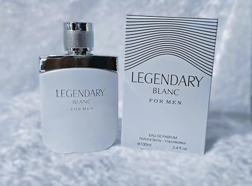 LEGENDARY BLANC Cologne for Men Eau de Parfum Woody Aromatic Fragrance 3.4oz/100ml, Natural Spray, Long Lasting