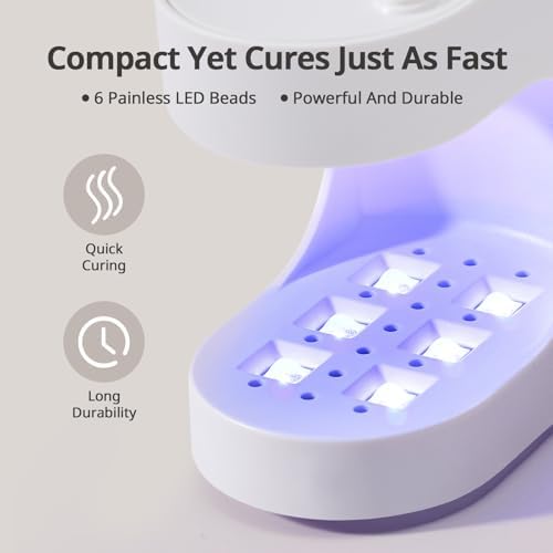 BTArtboxnails Handy Mini Nail Lamp - Fast Cure UV Nail Dryer for Gel Nails, Portable LED Nail Light with 2 Timer for All Gel Polish