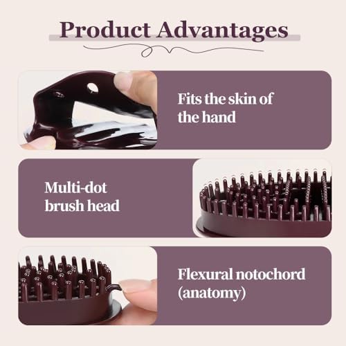 2PCS Meridian Massage Brush, 2025 New Handheld Bath & Body Brushes Massage Comb Essential Oil Brush Body Scrubber Bath Body Brushes for Body and Leg Relaxation (White)