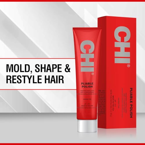 CHI Pliable Polish, Styling Paste For Versatile Styling With Movement & Definition, No Sticky Or Stiff Feel, Sulfate, Paraben, & Cruelty-Free, 3 Oz