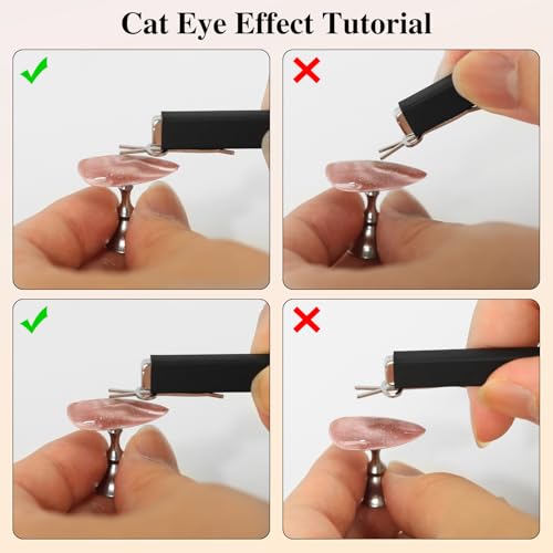 Cat Eye Nail Magnet Tool Set,2Pcs Cat Eye Magnet for Nails Pcs Stainless Steel Heart & Rabbit Cat Eye Nail Magnet Tool for Cat Eye Gel Nail Polish,Perfect for DIY or Nail Salon