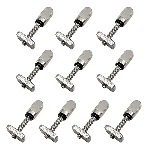 BOOHAO 10 pcs Fin Screws Stainless Steel Thumb Fin Screw and Plate Universal Fin Screws No Tool Fin Screw for Surf Longboard and SUP Paddleboard Surfboard