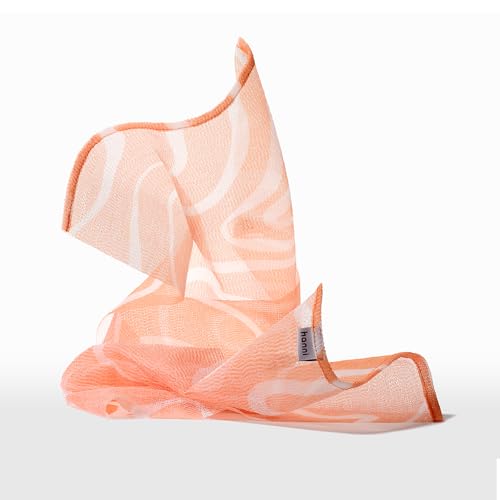 HANNI Extra-Long Shower Scarf, Japanese-Inspired Exfoliating Body Scrubber, Loofah-Like Wash Cloth for Dead Skin Removal
