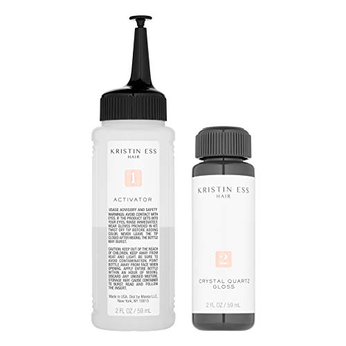 Kristin Ess Hair Crystal Quartz Clear Hair Gloss for All Hair Types + Colors - Anti Brass Treatment for Women - Shine Boosting + Deep Conditioning Treatment - Vegan - Phthalates + Paraben Free