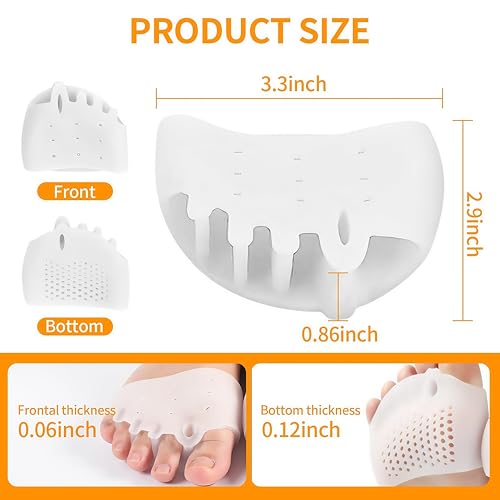 Hyggear Silicone Toe Separators – 4 Pairs Medical-Grade Toe Spacers & Bunion Corrector for Men & Women, Ergonomic 3 mm Breathable Soft Silicone Toe Spacers for Pain Relief & Alignment