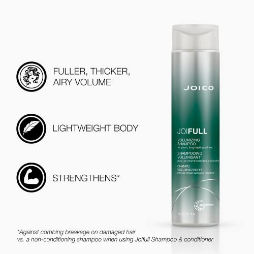 Joico JoiFULL Volumizing Shampoo & Conditioner Set| For Fine, Thin Hair | Add Instant Body | Long-Lasting Fullness | For Thicker Bouncier Hair | Boost Shine| Infused With Lotus Flower & Bamboo Extract