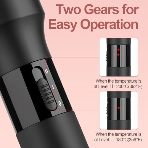 hopopower 1.25/1.5 Inch Curling Iron Brush Ceramic Double PTC Heated Round Hair Curling Comb, Tourmaline Ionic Hot Hair Curler Thermal Brush Blowout Dual Voltage for Traveling (1.25inch)