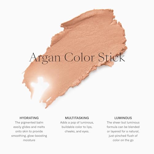 Josie Maran Color Stick & Lip Gloss Makeup Set - Argan Oil-Based Makeup Balm for Lips, Cheeks & Eyes + Hyaluronic Acid Infused Plumping Lip Gloss (2 Piece Set)