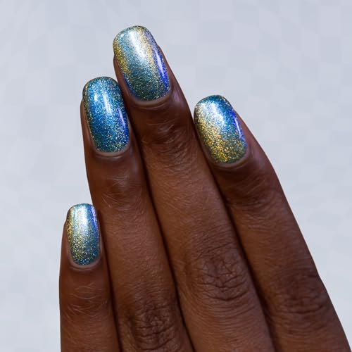 ILNP Alice - Blue to Gold Magnetic Shimmer Nail Polish - Vegan, Cruelty Free, Non Toxic