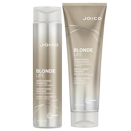 Joico Blonde Life Brightening Shampo & Conditioner | For Blonde Hair | Add Softness & Smoothness | Sulfate Free | Fortified With Monoi & Tamanu Oil