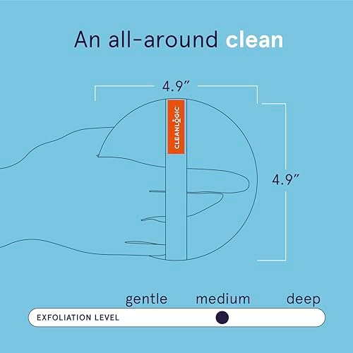 Cleanlogic Detoxify Purifying Charcoal Infused Exfoliating Body Scrubber, Dual-Texture Round Exfoliator Tool for Smooth, Clean Skin, Daily Skincare Routine, 3 Count Value Pack