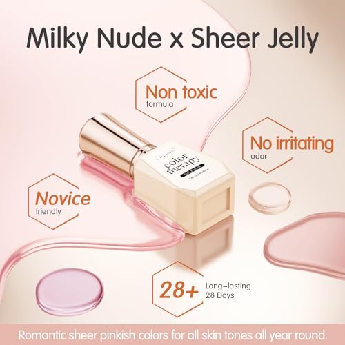 Jelly Nude Gel Nail Polish Set 6 Colors Neutral Sheer Light Pink Purple Gel Polish Kit Translucent Soak off Uv Nail Gel Diy Manicure 2024 New Nail Trend Nail Polish Gift