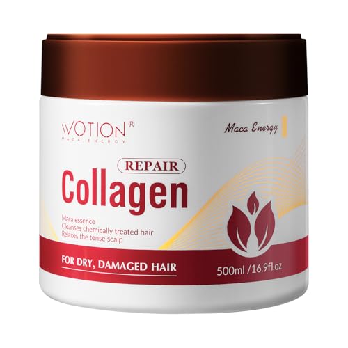 Collagen Hair Treatment Deep Repair Conditioning Argan Oil Collagen Hair Mask Essence for Dry Damaged Hair All Hair Types 16.90 oz 500ml
