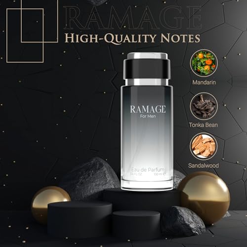 Cologne for Men – INSPIRED by A WORLD RENOWNED MEN’S PERFUME – Bergamot, Pepper, Vanilla, Ambroxan – Sexy, Bold, Fresh, Long-Lasting Eau De Parfum 100ml (3.4 fl oz)