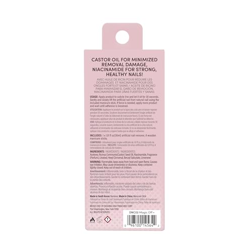 Dashing Diva Magic Off+ Remover, 3 Pack - Press-On Nail Remover with Niacinamide and Castor Oil - Contains 3