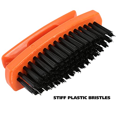 GreatNeck 19025 Nail Brush, 6 Pack Nail and Hand Scrub Brush Set, Stiff Bristles, Comfortable Scrubber Grip, Salon or Construction Quality, Gift For DIYer or Nail Techs