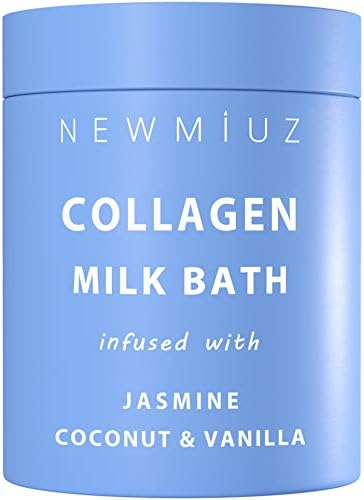 Creamy Coconut Collagen Milk Bath Soak Powder Moisturize & Soften Skin – Vanilla Jasmine Luxury Spa Bubble Bath Salt Mother's Birthday Christmas Relaxation Gifts for Women Perfect Stocking Stuffers