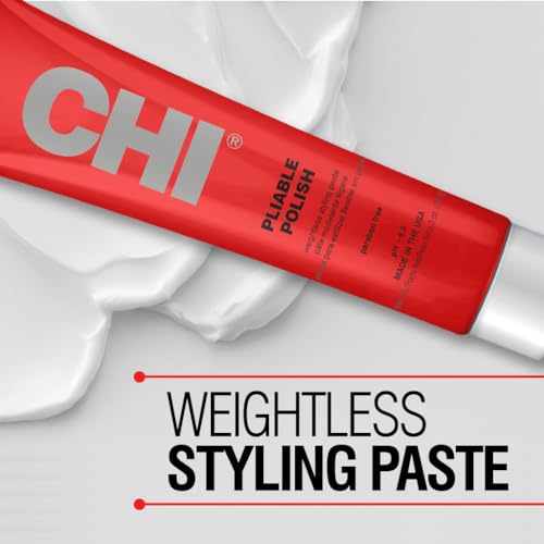 CHI Pliable Polish, Styling Paste For Versatile Styling With Movement & Definition, No Sticky Or Stiff Feel, Sulfate, Paraben, & Cruelty-Free, 3 Oz